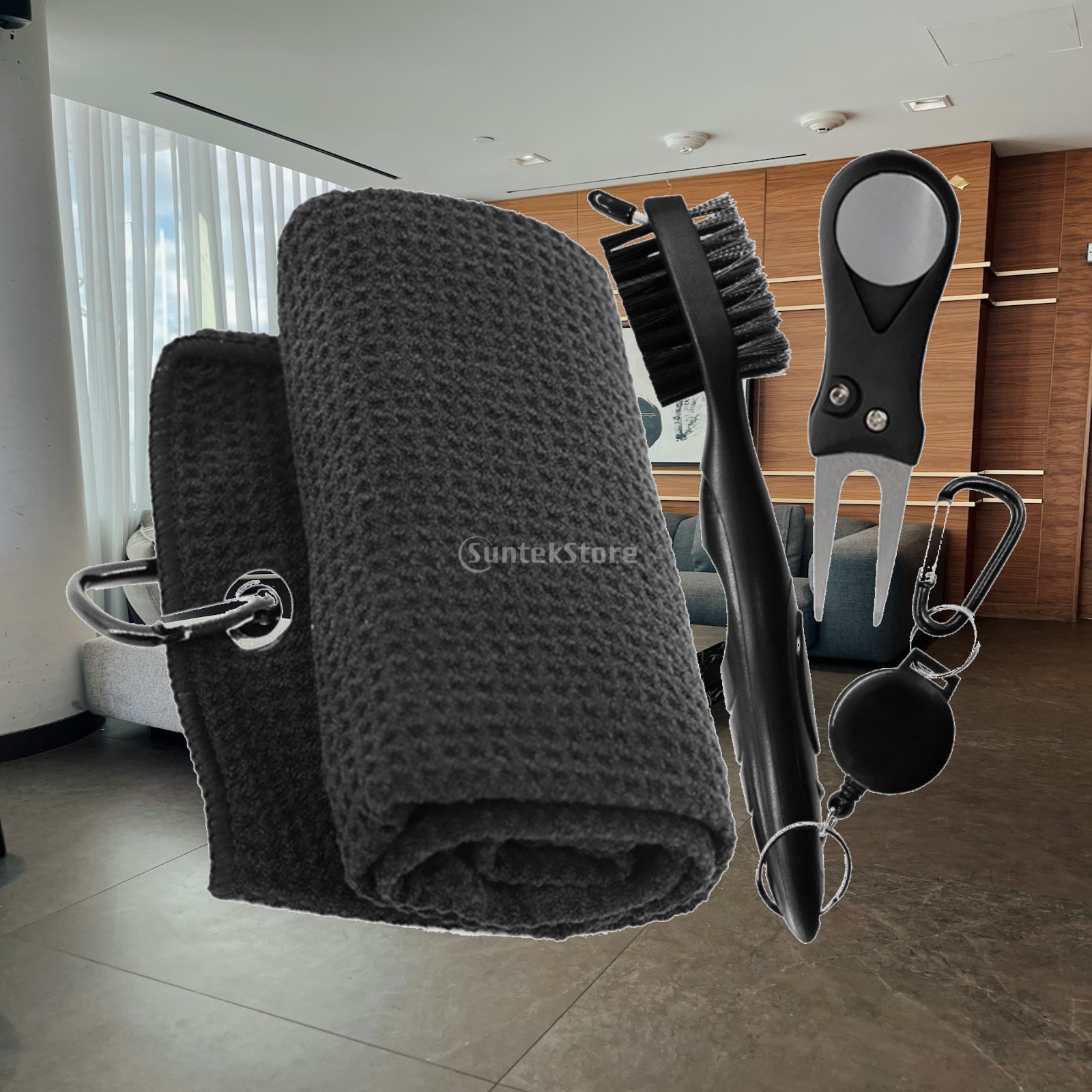 Golf Towel Waffle - Szczotka do czyszczenia kijów golfowych, przenośny