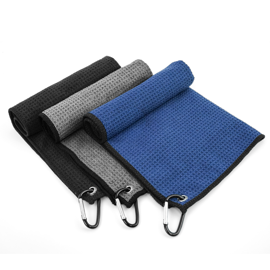 Golf Towel Waffle - Ręcznik golfowy z mikrofibry z karabińczykami,